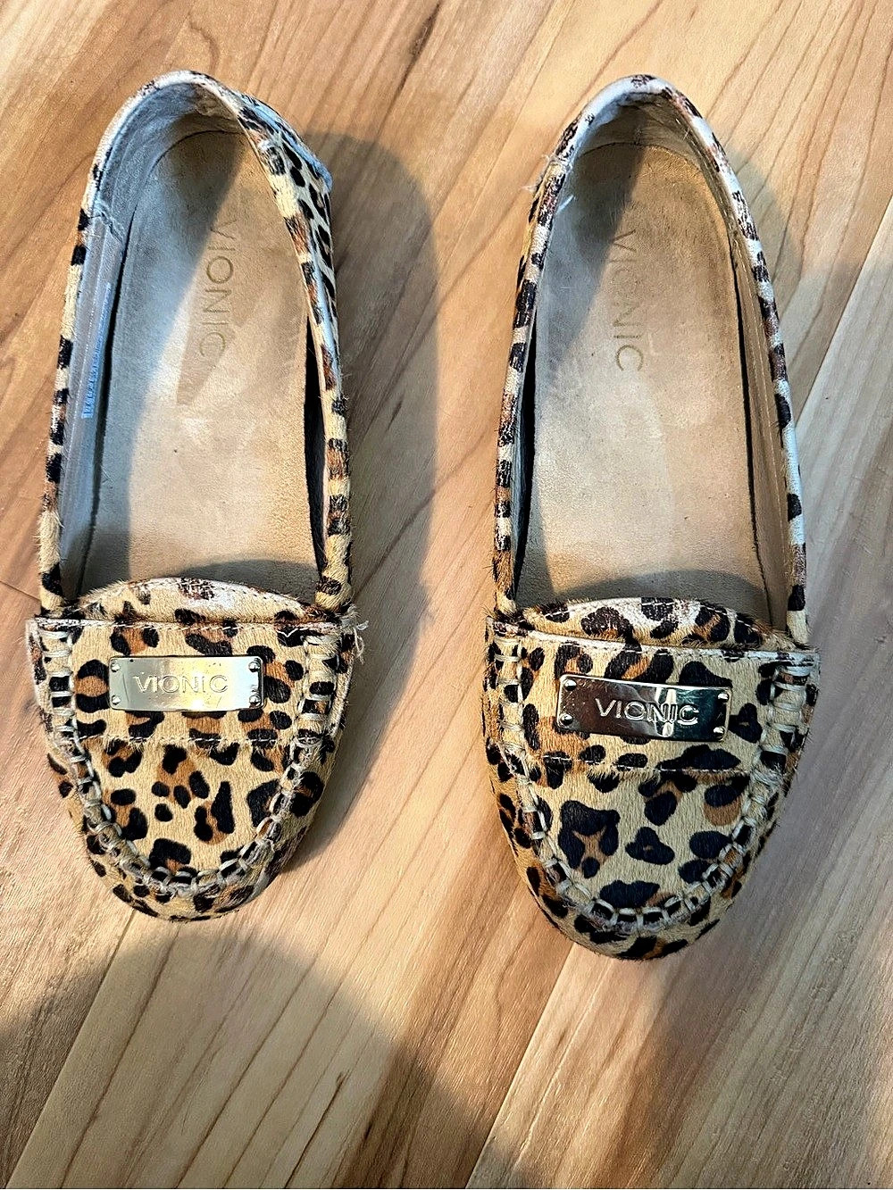 Vionic Sydney Flat Driver Leopard Print Brown & Black